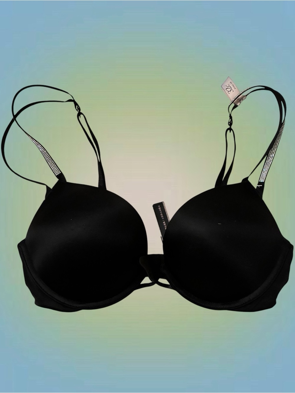 Victoria's Secret Black Bombshell Push-Up Bra with Double Straps